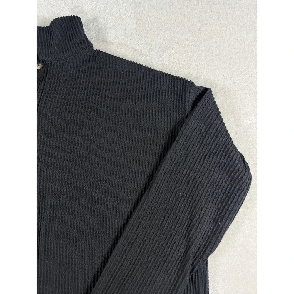 Fashion Nova Ribbed 2 Piece Lounge Set Black Henley Top Boxer Shorts Medium‎